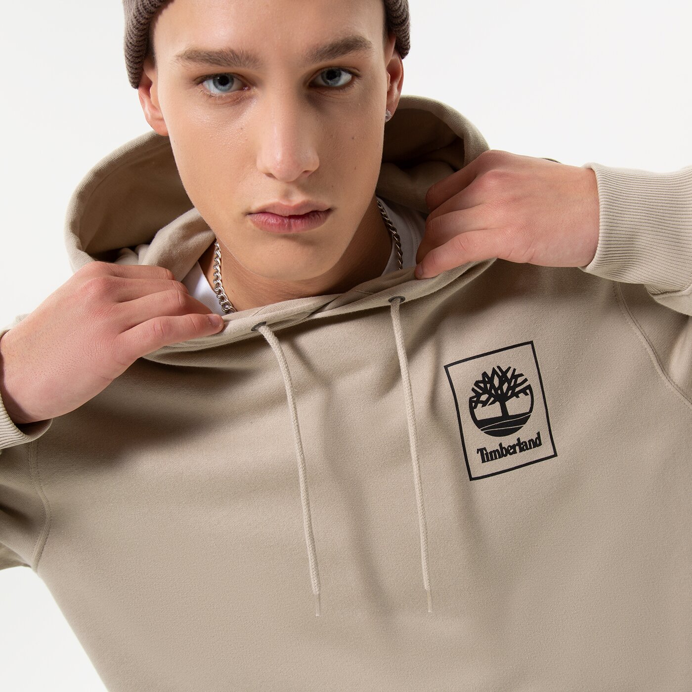 TIMBERLAND HOODIE STACK ISLAND FOSSIL Beige