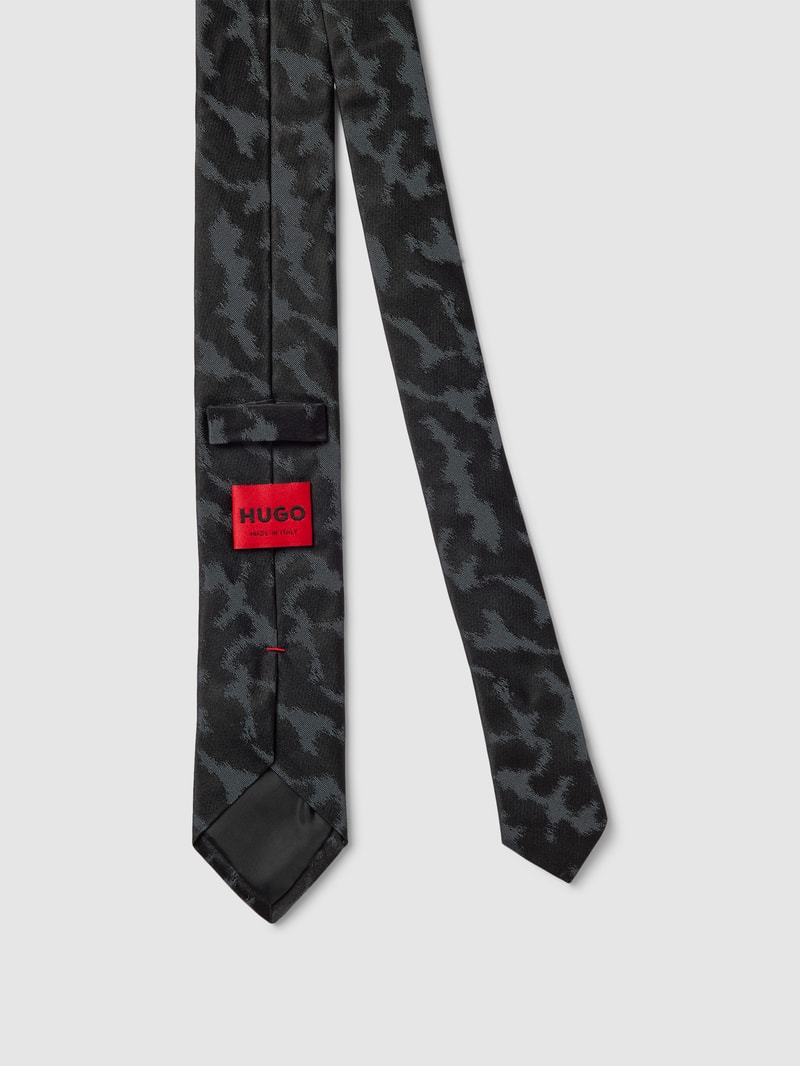 Seidenkrawatte mit Allover-Muster Modell 'Tie' (6 cm) in schwarz