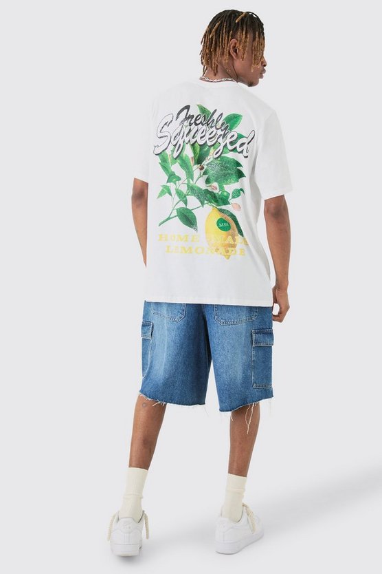 Tall weißes T-Shirt mit Homemade Lemonade Print