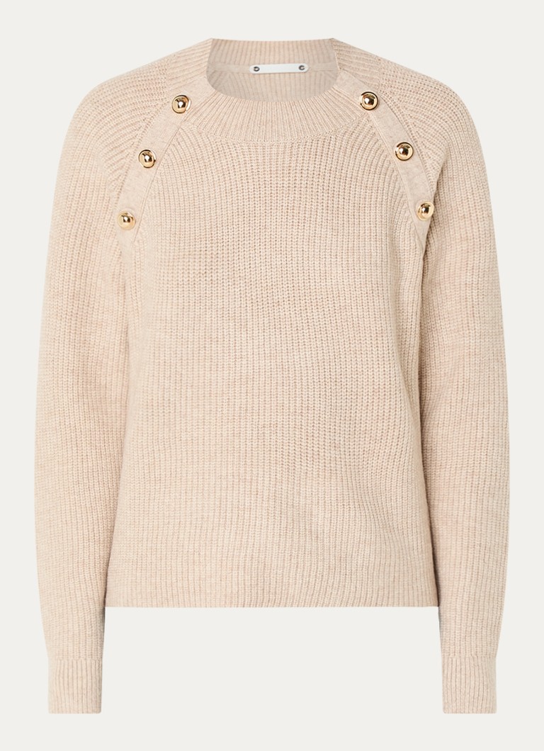 Co'Couture Row ribbet genser med rund hals