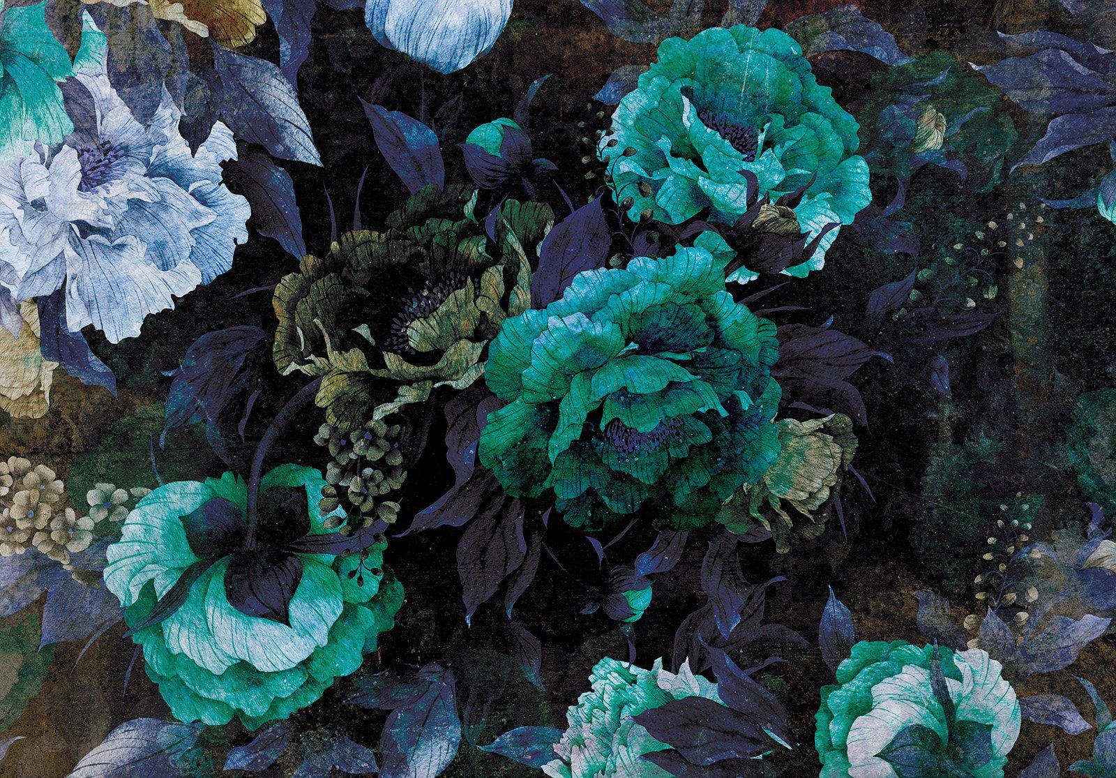 Consalnet Vliestapete Grüner Blumen Mix, floral