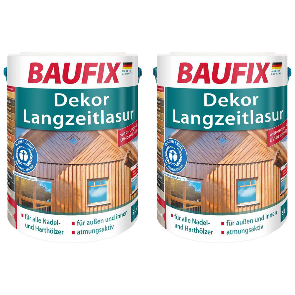Baufix Dekor-Langzeitlasur teak 5L 2er Set