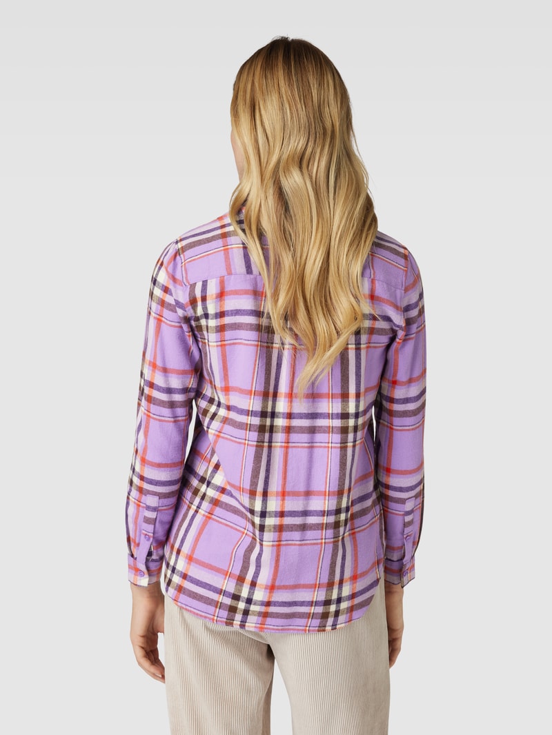 Flanellbluse mit Brusttaschen in violett