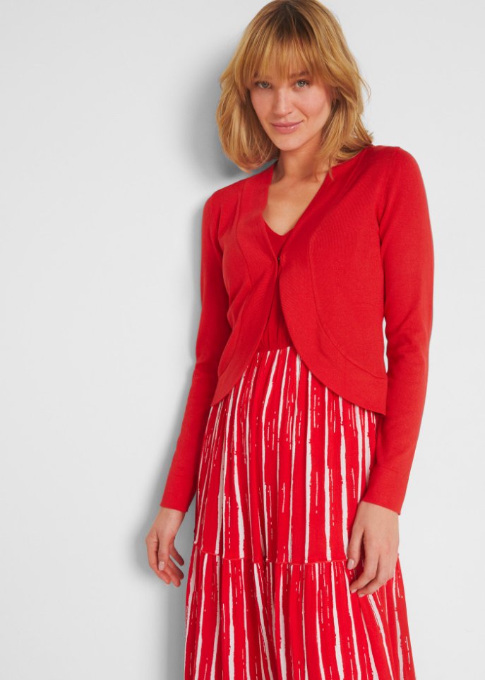 Kurze Stickjacke, langarm