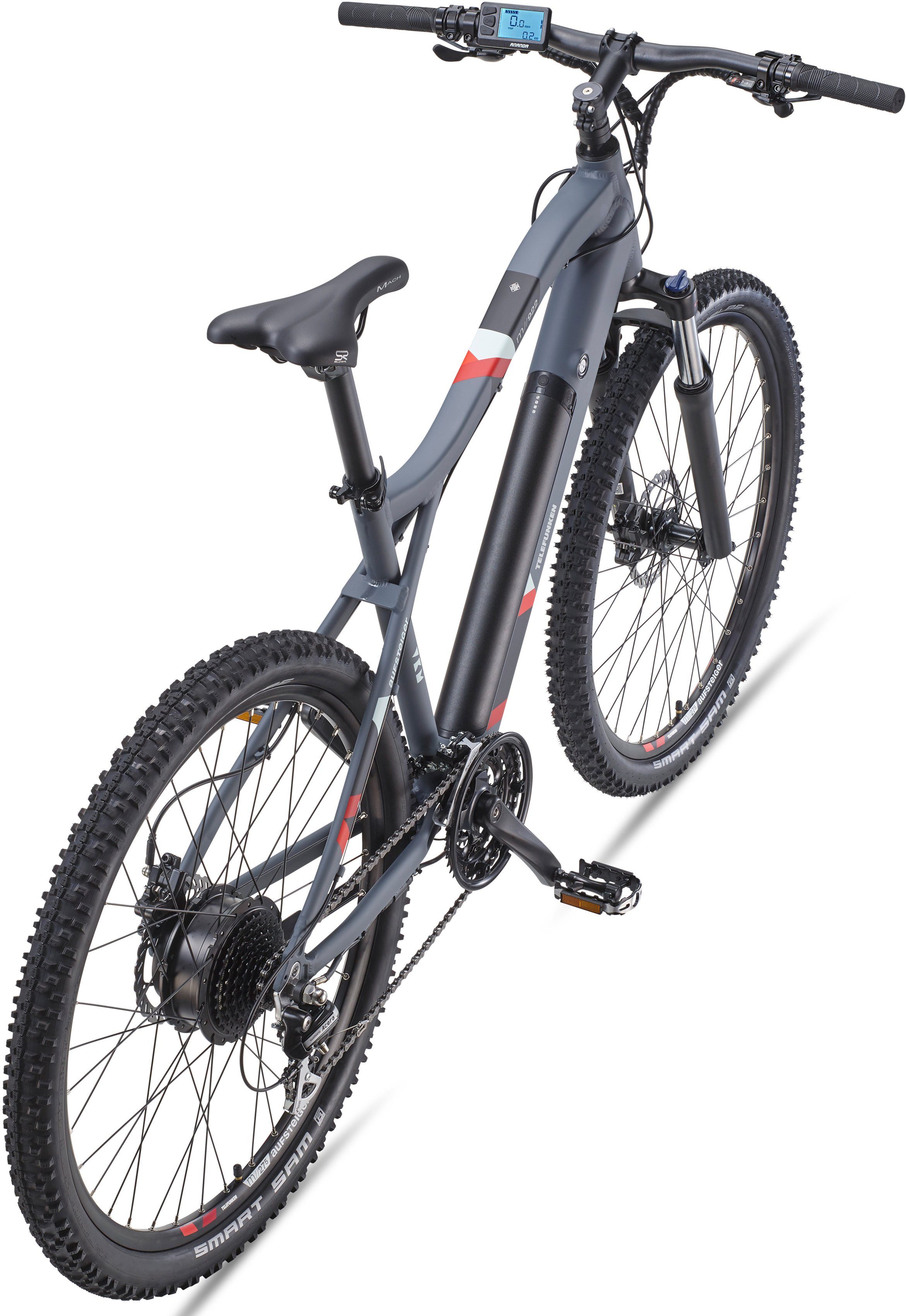 Telefunken E-Bike Aufsteiger M922, 24 Gang Shimano Acera Schaltwerk, Kettenschaltung, Heckmotor, 504 Wh Akku