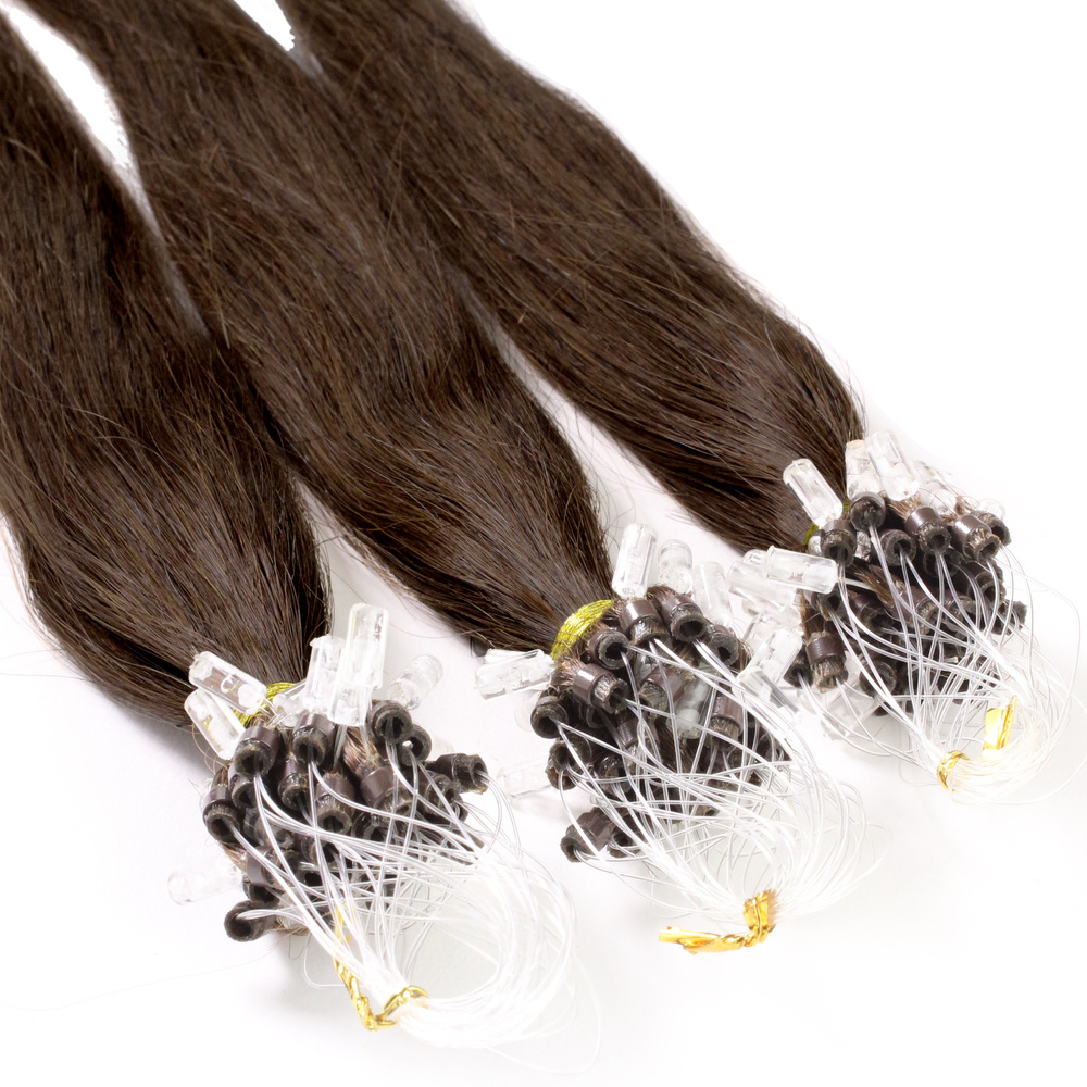 hair2heart Extensions à froid cheveux naturels #4 Marron 0.5g extensions
