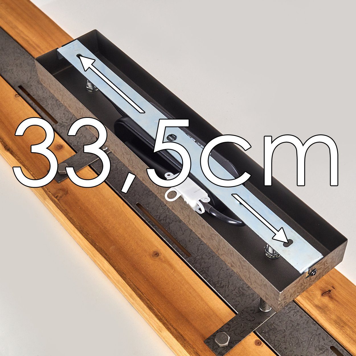 hofstein Deckenleuchte Volano dimmbare Deckenlampe aus dunklem Holz und Metall, Dunkelgrau, 3000 Kelvin, 3000 Lumen, moderne Zimmerlampe, dimmbar über den Lichtschalter