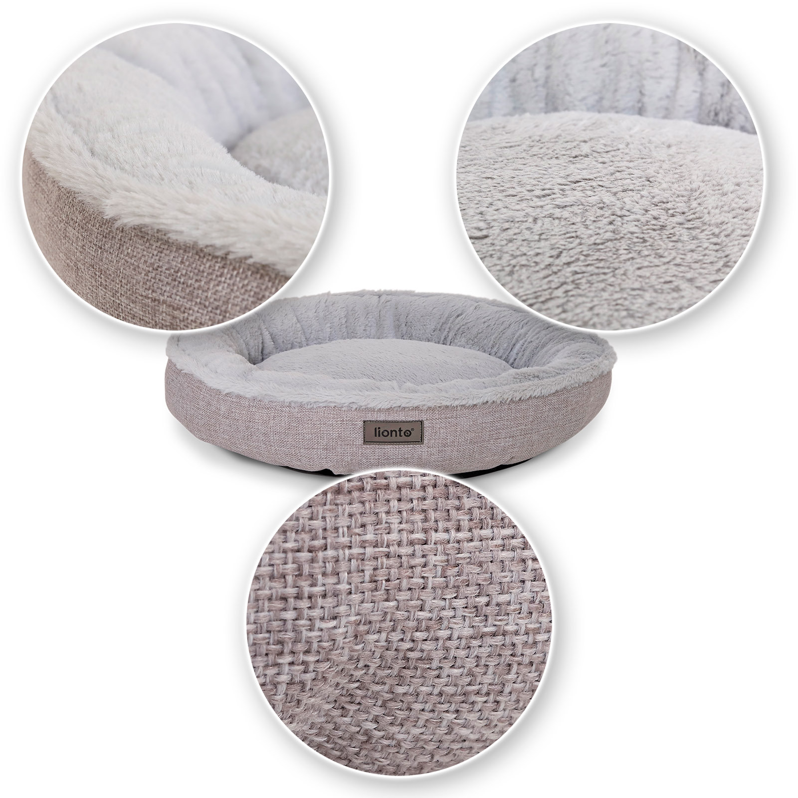 Lionto Hundebetten Lionto Rundes Hundebett grau S