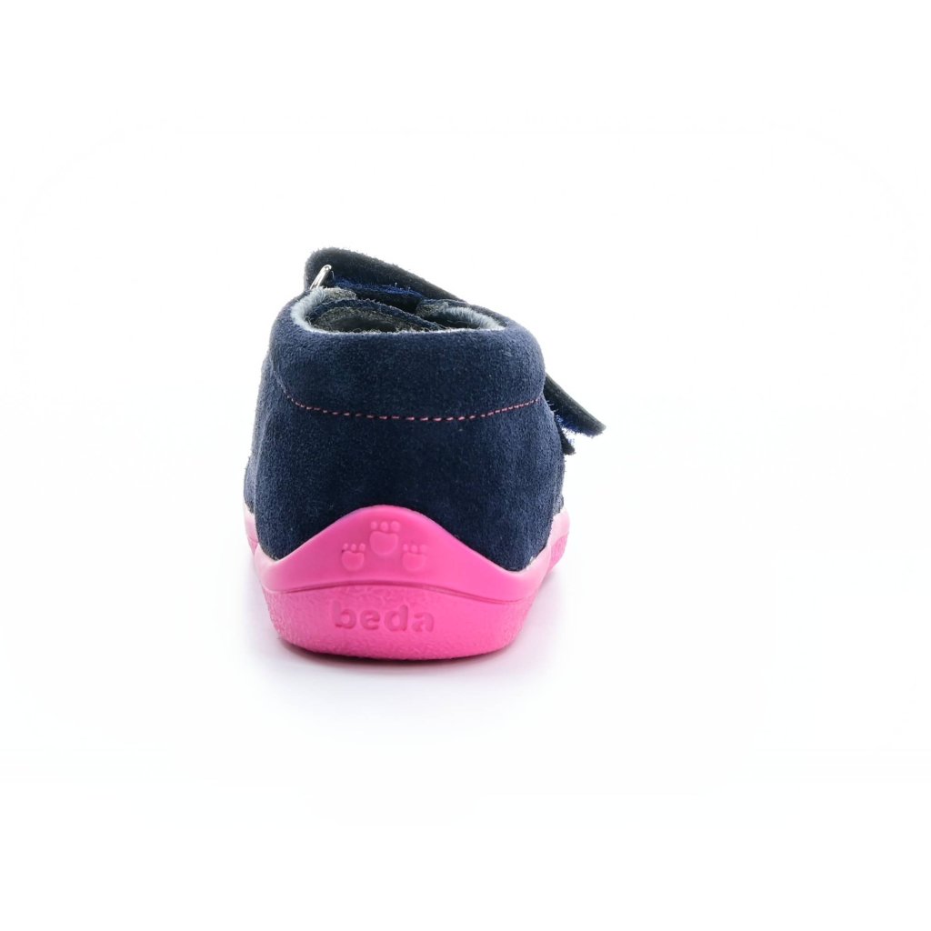 Beda Elisha mit Membran und Hinterkappe (BF 0001/W/M/OP/FW) dunkelblaue Barfuß-Stiefeletten