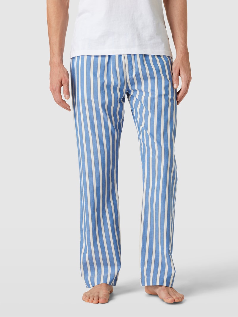 Pyjama-Hose mit Streifenmuster Modell 'OXFORD' in blau