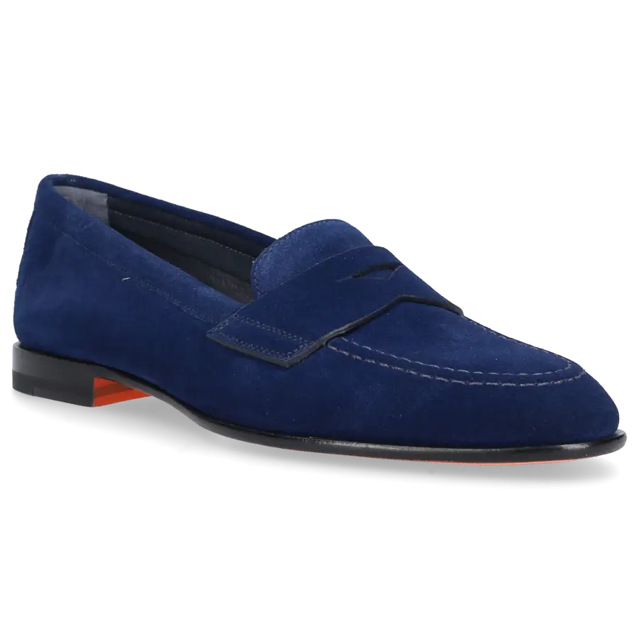 Santoni - Loafer 59962 Veloursleder - blau