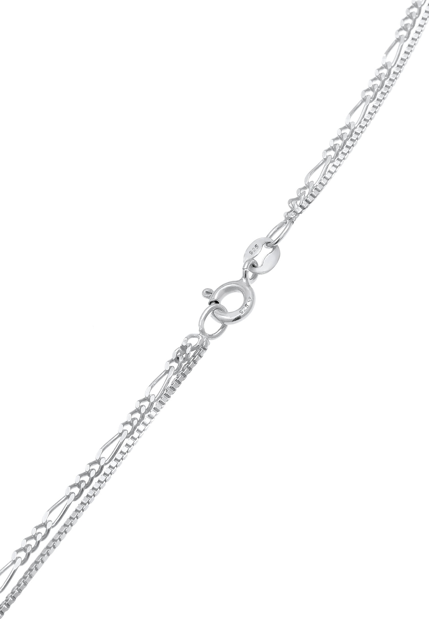 Elli Halskette Layer Plättchen Figaro Boho 2-lagig 925 Silber