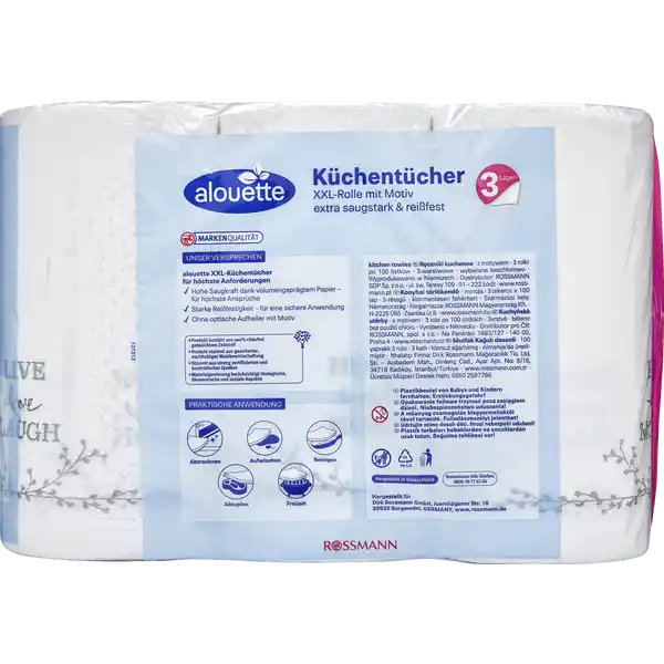 Küchentücher XXL Rolle mit Dekor