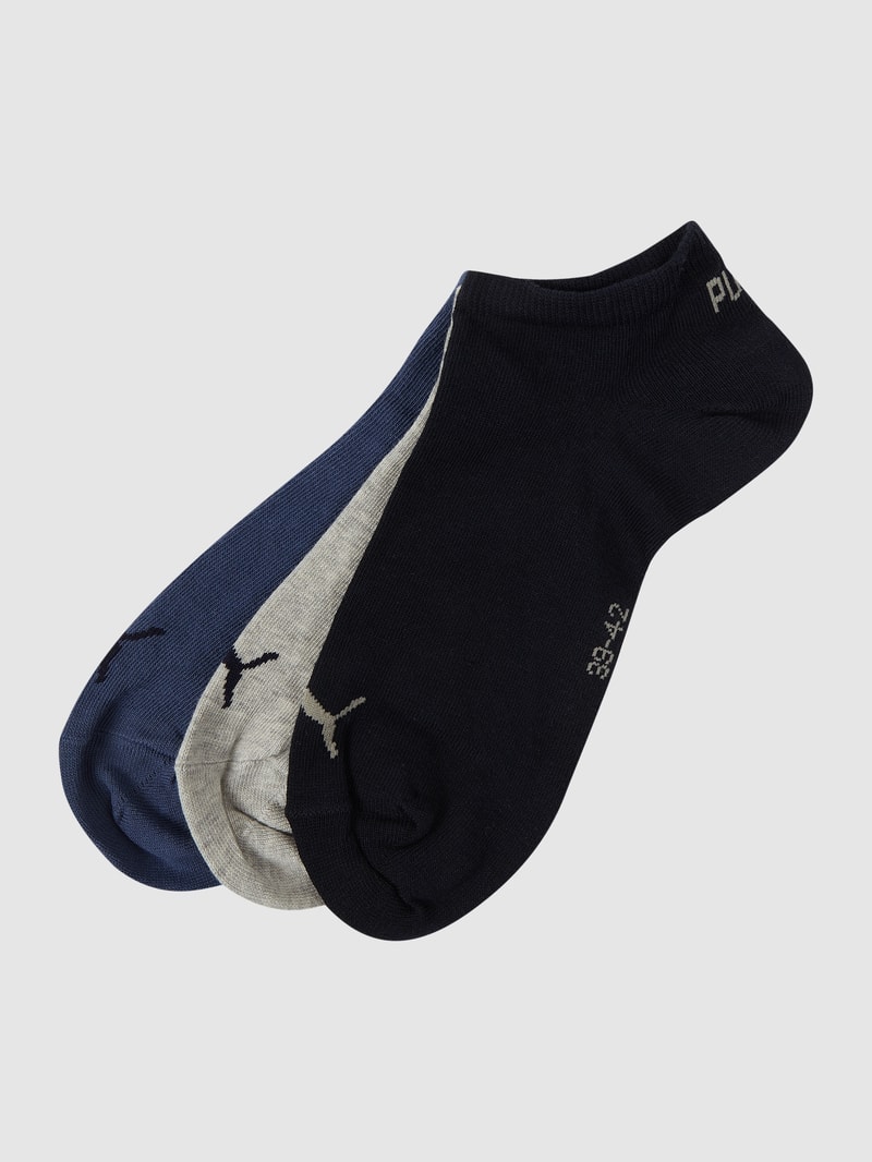 Sneakersocken mit Label-Details im 3er-Pack in marineblau