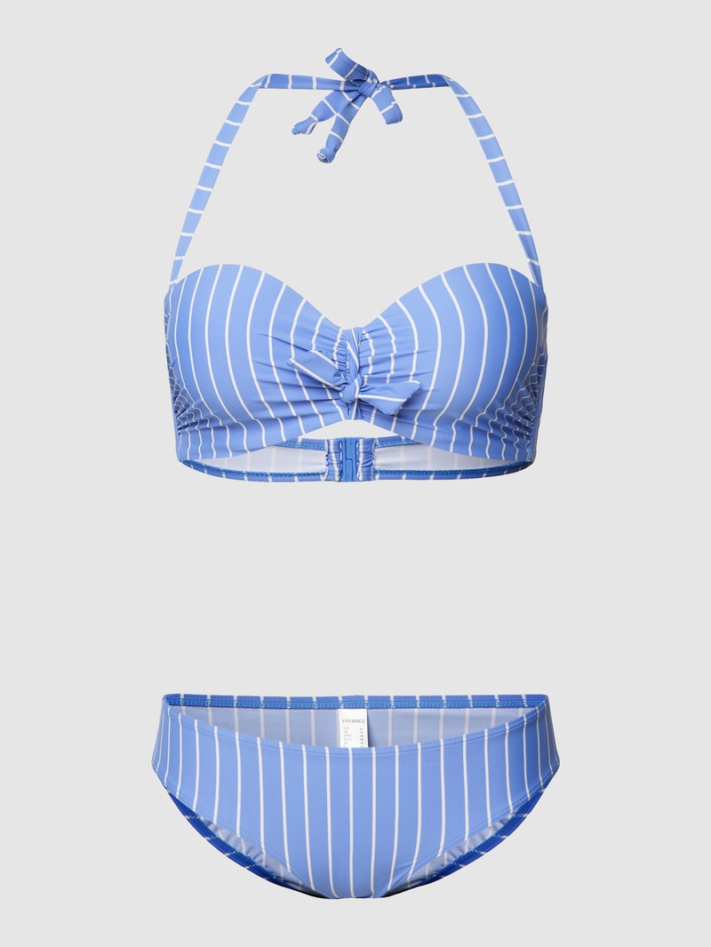 Bikini-Set mit Streifenmuster in hellblau