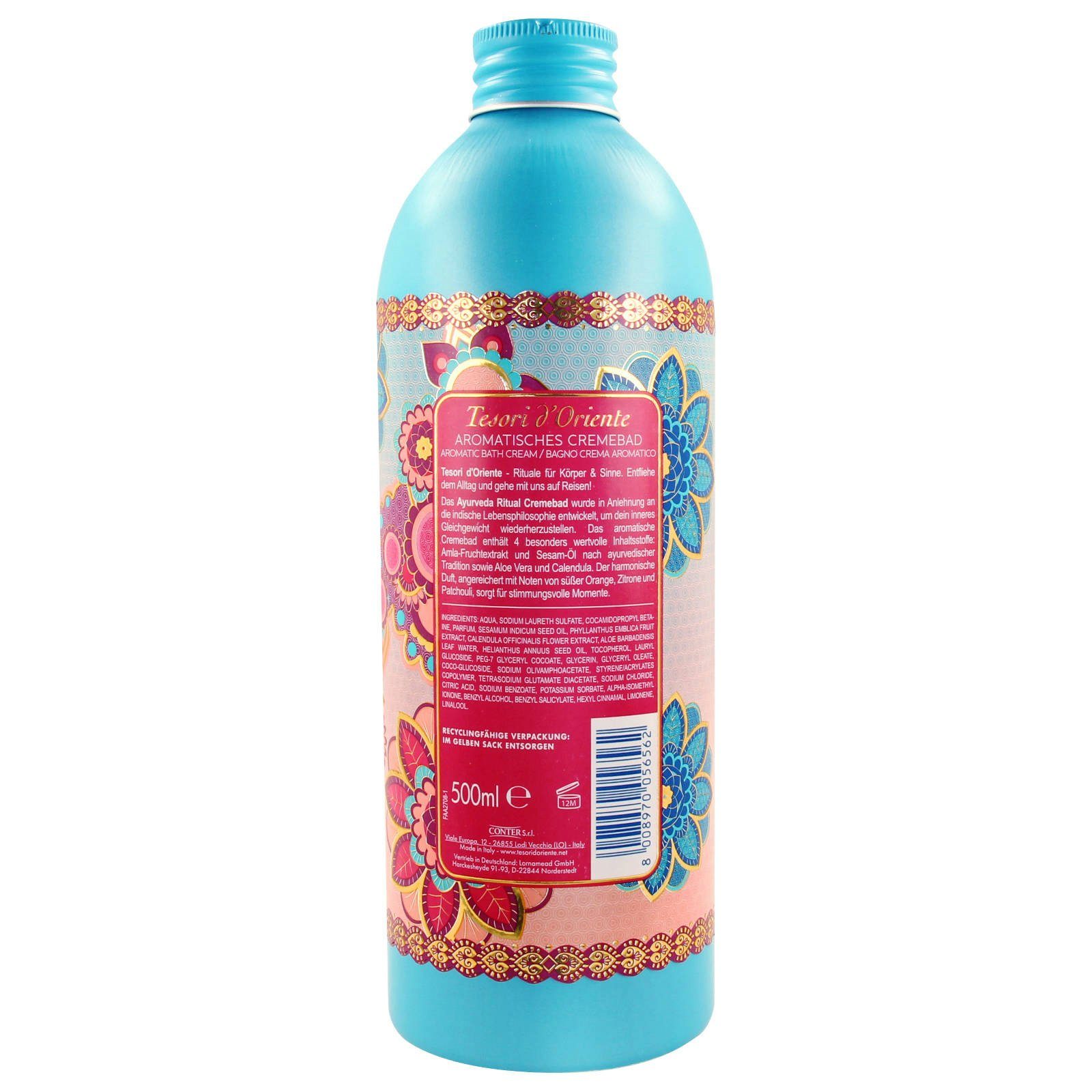 Tesori d´Oriente Pflege-Geschenkset TESORI D'ORIENTE Ayurveda Wellbeing - Badezusatz & Körpercreme Set