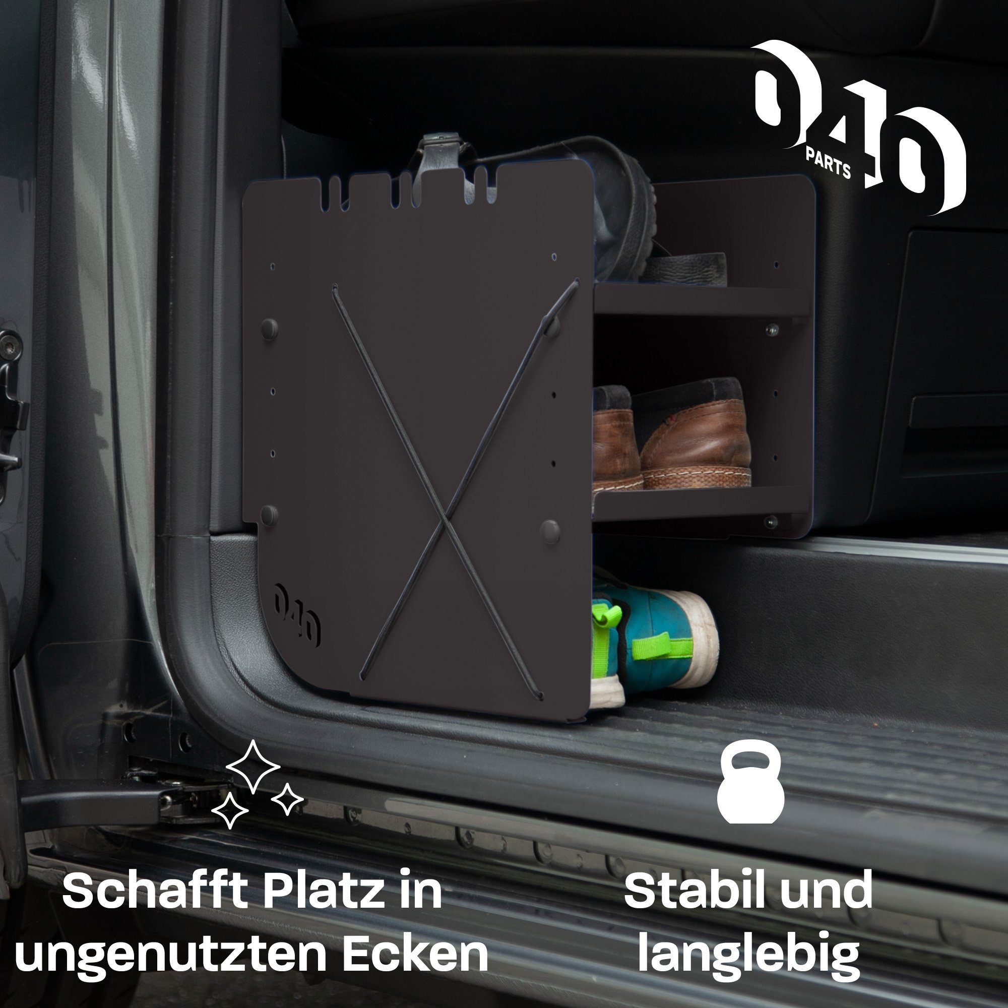 040Parts Spanngurt 040 Parts Schuhregal SCHWARZ BEIFAHRERSEITE Zubehör passend für VW T