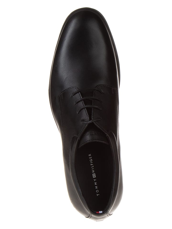 Tommy Hilfiger Shoes Leder-Schnürschuhe in Schwarz günstig kaufen