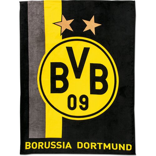 BVB-FLEECEDECKE MIT STREIFENMUSTER