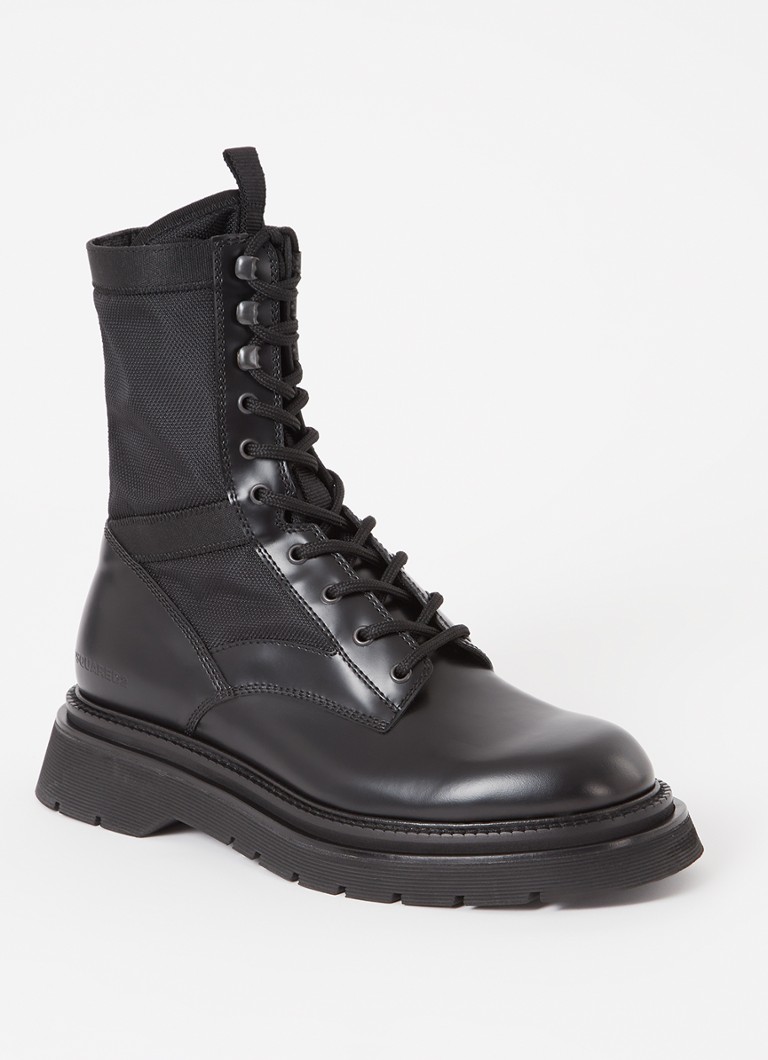Ghete cu șireturi din piele militară Dsquared2 D2Q2