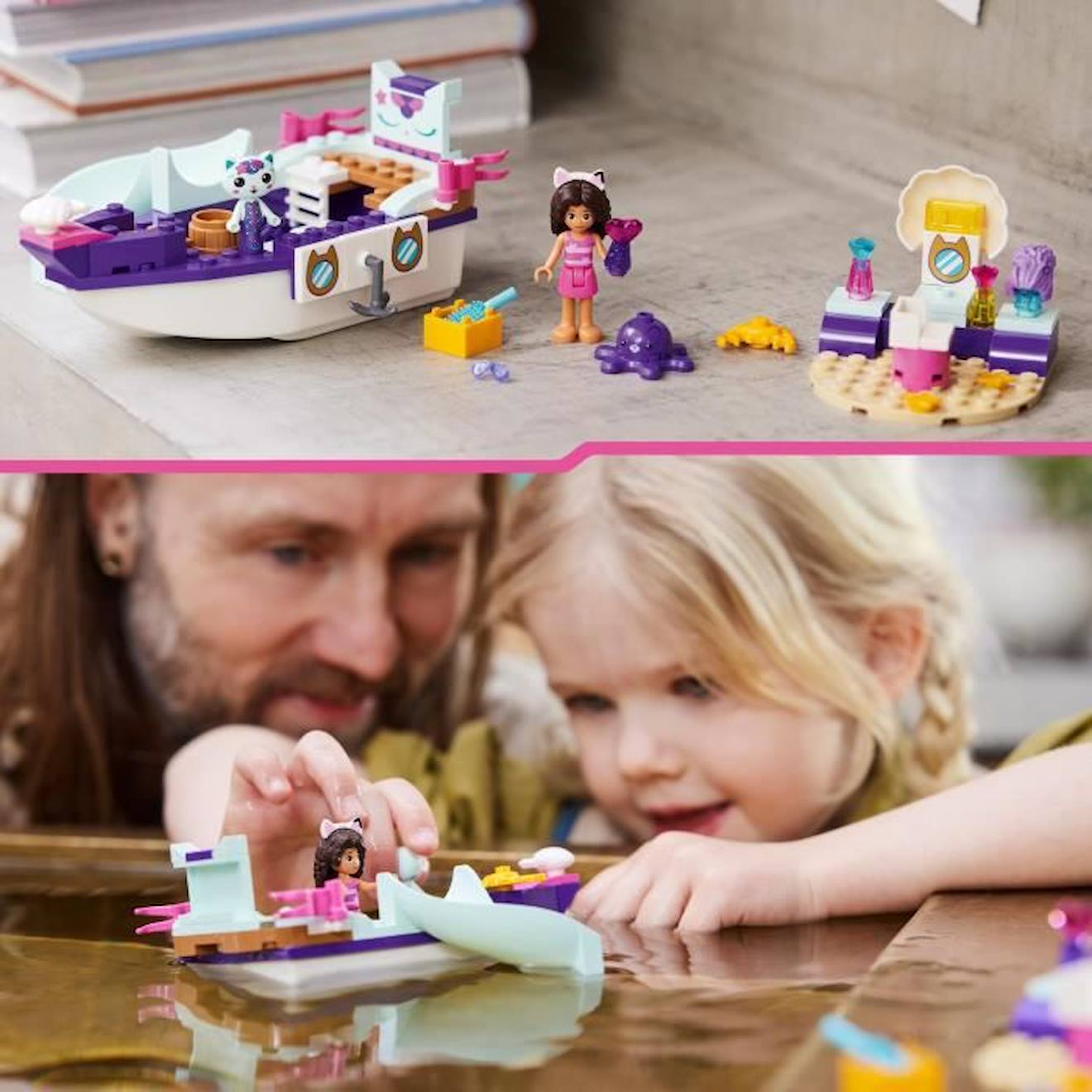 LEGO® Gabby et la Maison Magique 10786 Le Bateau et le Spa de Gabby et Marine, Jouet avec Figurines blanc