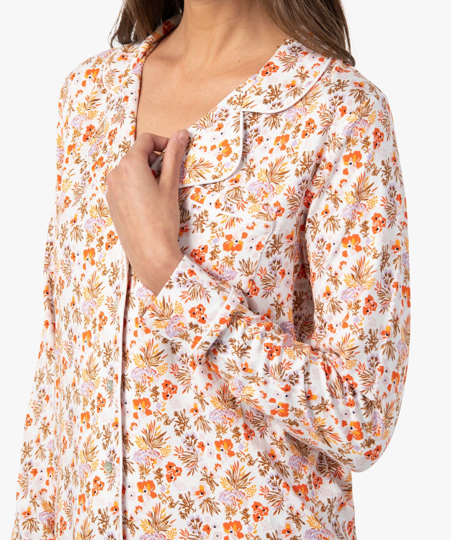 Pyjama deux pièces : chemise et pantalon femme multicolore | GEMO