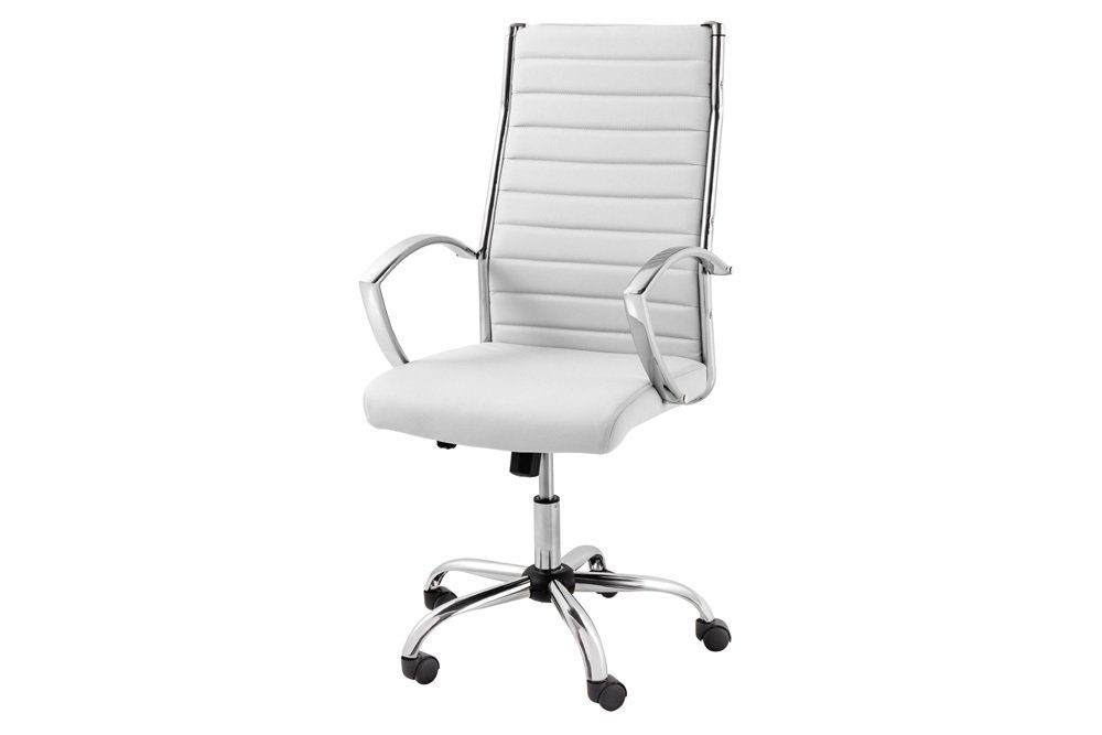 riess-ambiente Bürostuhl BIG DEAL weiß / silber (Einzelartikel, 1 St), Büro · Kunstleder · Metall · drehbar · Arbeitszimmer