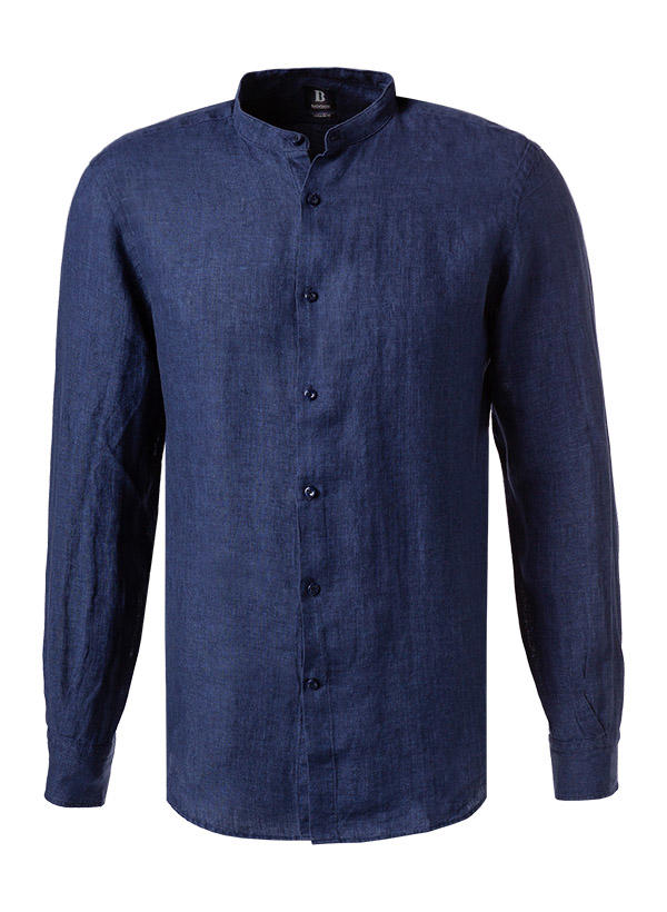 BOGGI MILANO, Hemd, Regular Fit, Reines Leinen, navy