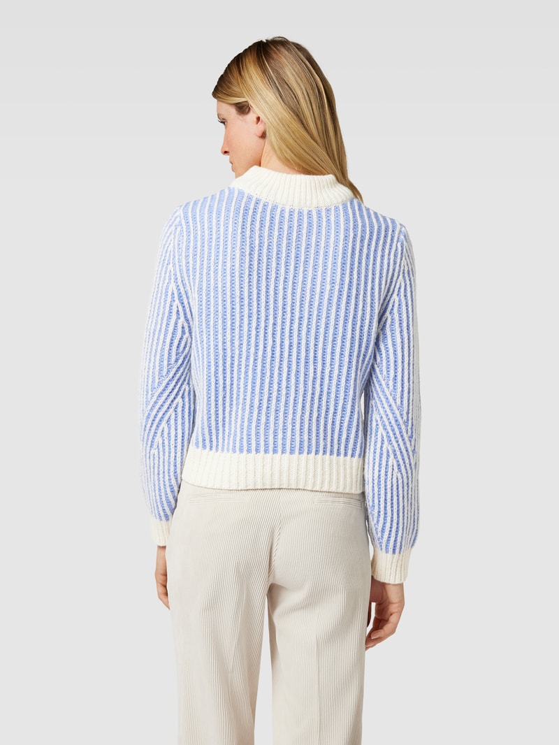 Strickpullover mit Streifenmuster Modell 'CITA' in bleu meliert