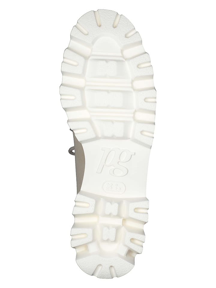 Paul Green Leder-Schnürschuhe in Beige/ Weiß günstig kaufen