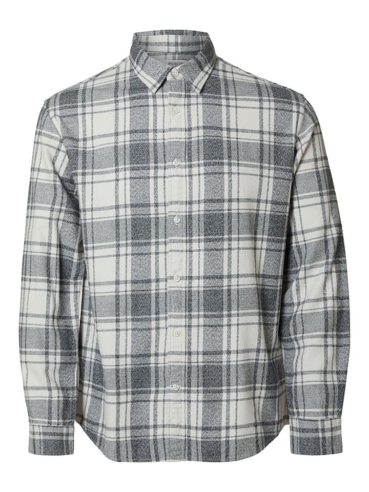 SELECTED HOMME Hemd in Grau/ Weiß günstig kaufen