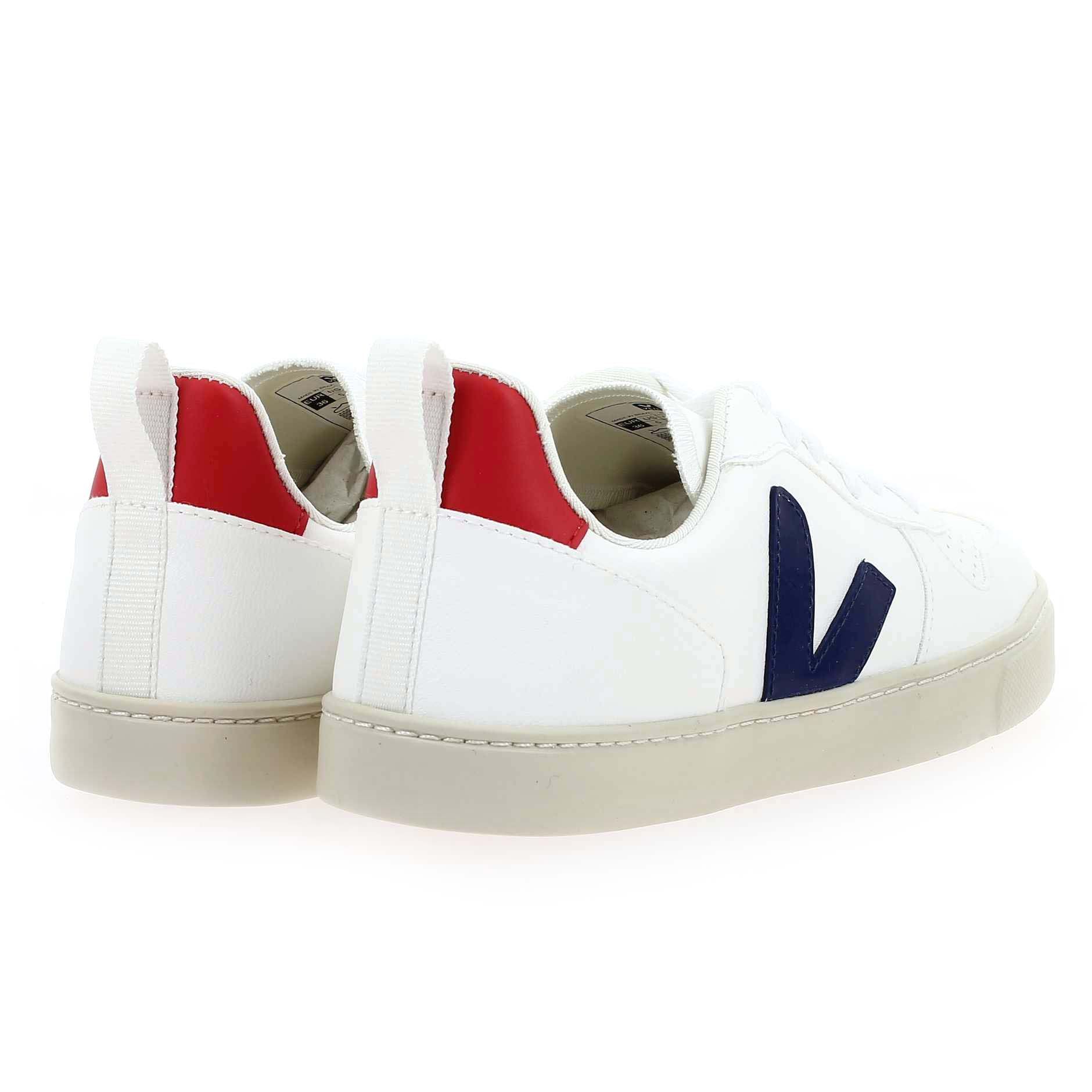Veja  SMALL V-10 LACE - Blanc Bleu