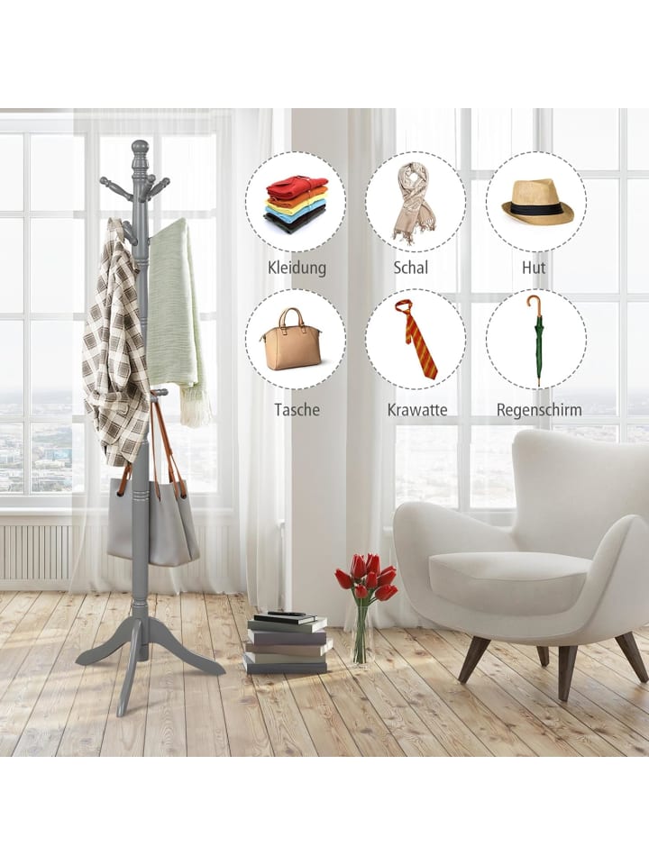 COSTWAY 175 cm Garderobenständer in Grau günstig kaufen onesize