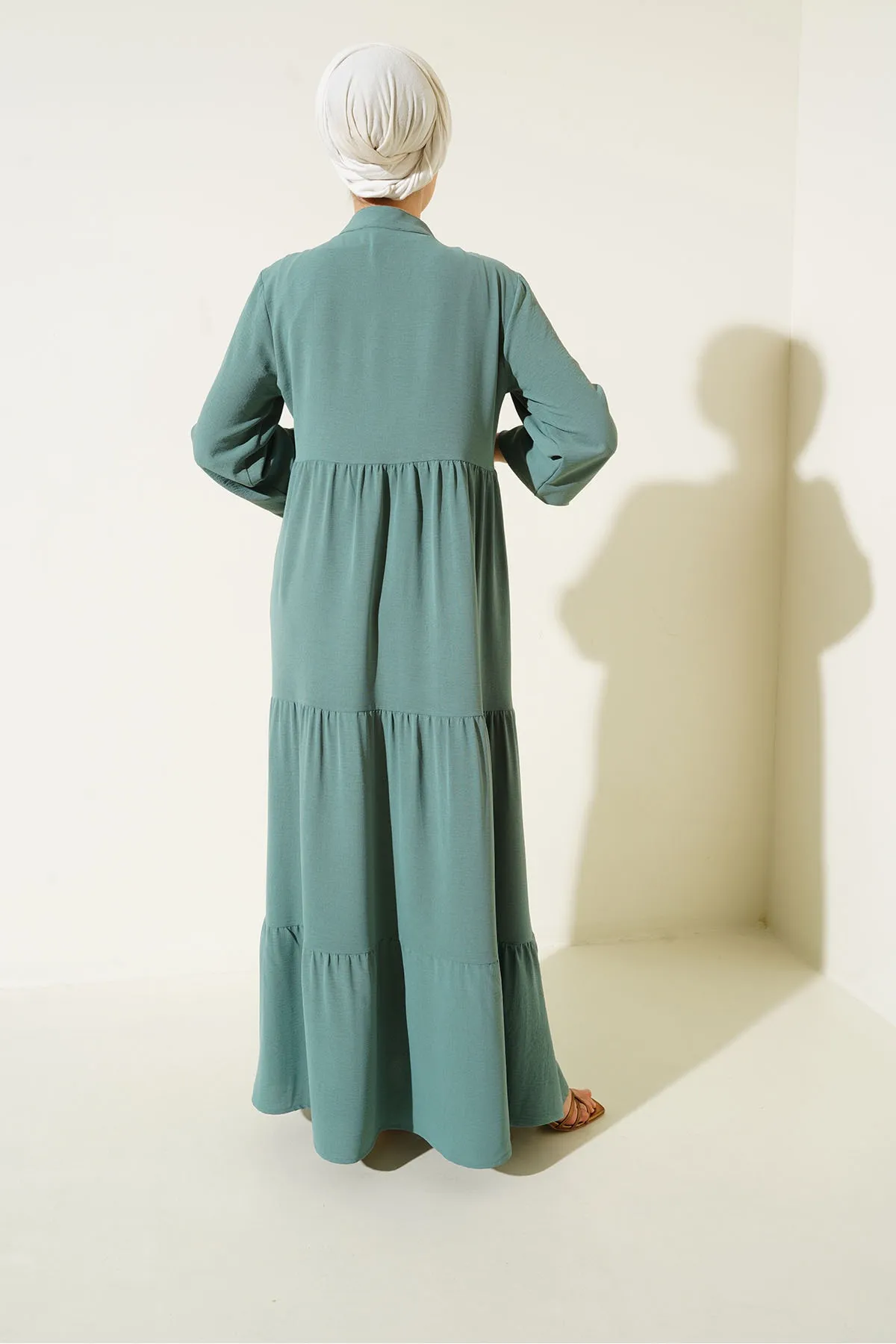 Bigdart  1627 Hijab-Kleid mit Kragen und Schnürung – D. Mint