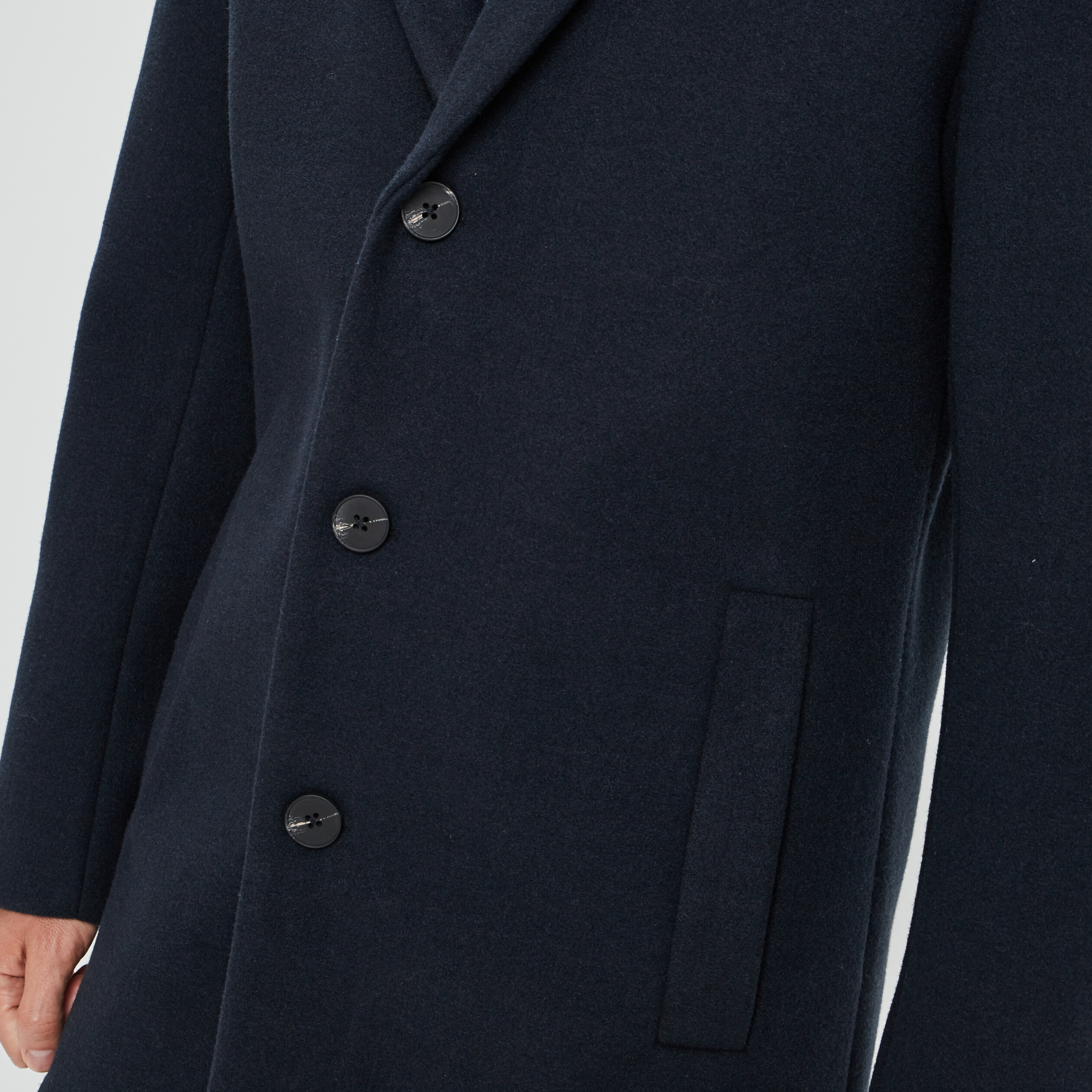Manteau long droit bleu marine homme | La Halle