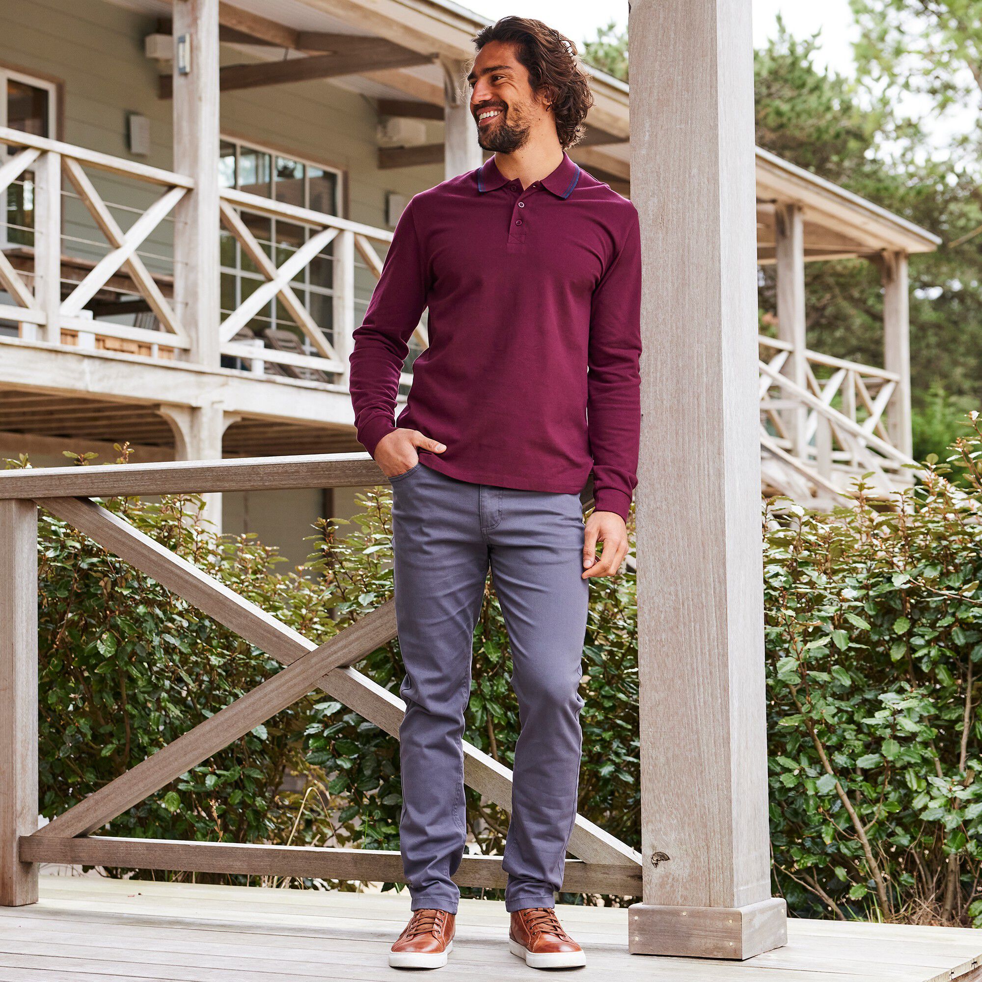 Pantalon droit 5 poches twill coton extensible