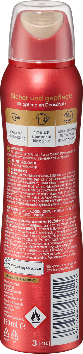 Deospray Parfum Deodorant Glamorous Moment, 150 ml