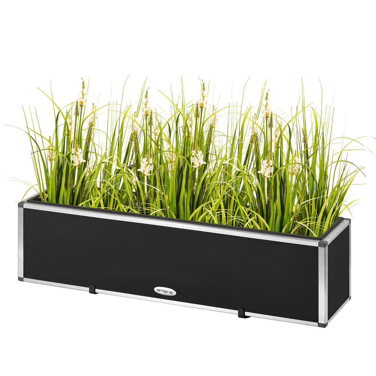 Weles AMARE Fiberglas Design Pflanzgefäß PUR 20,5 x 81,5 x 20,5 cm, schwarz