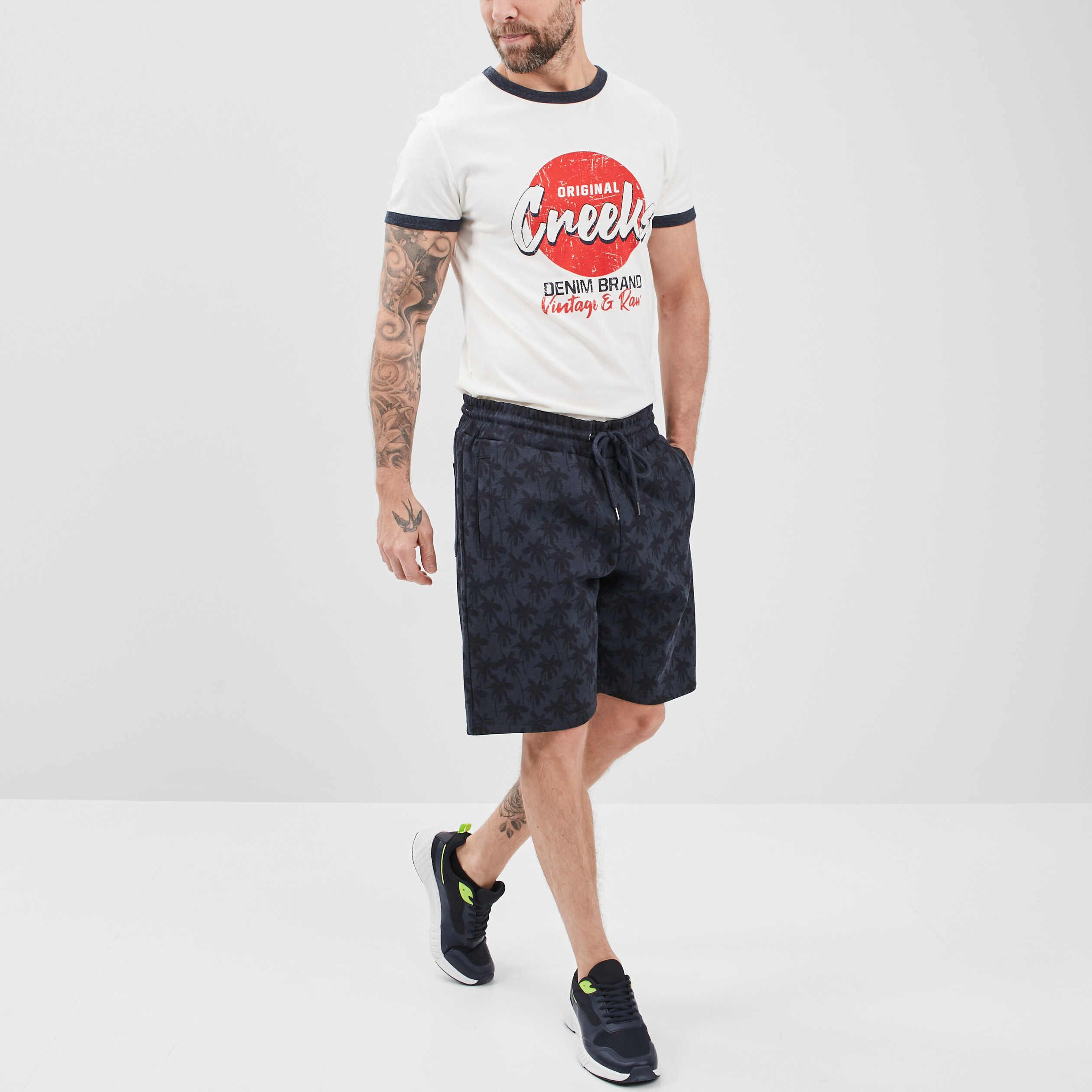 Short jogging droit à coulisse bleu homme | La Halle