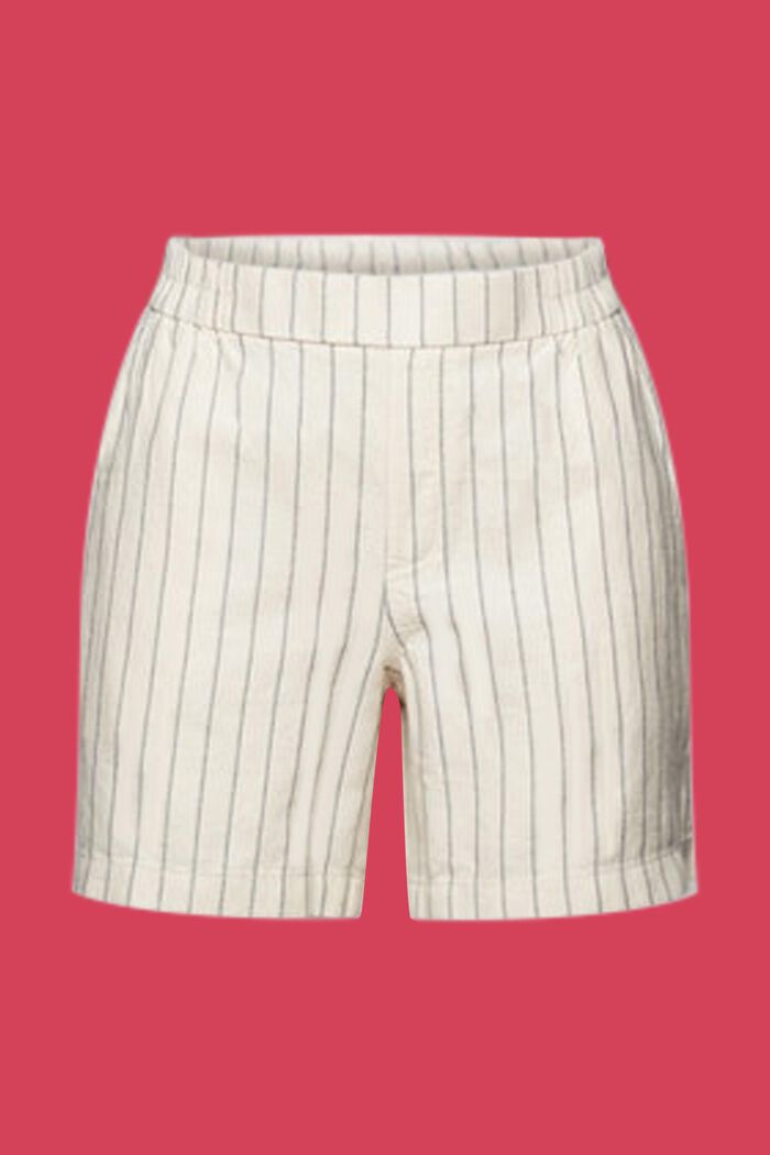 Gestreifte Shorts aus Leinen-Baumwolle-Mix