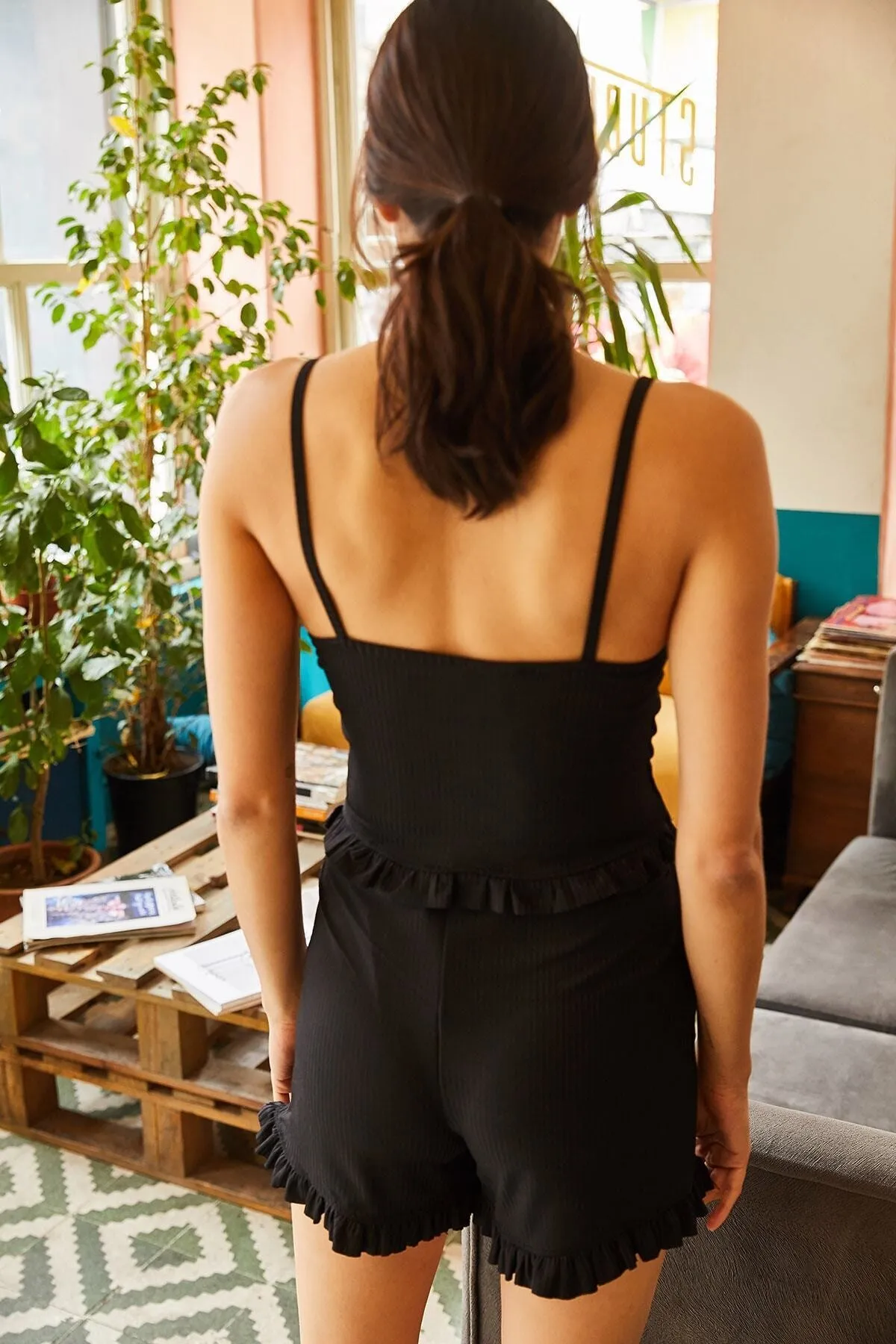 Olalook  Pyjama set - Schwarz - Unifarben