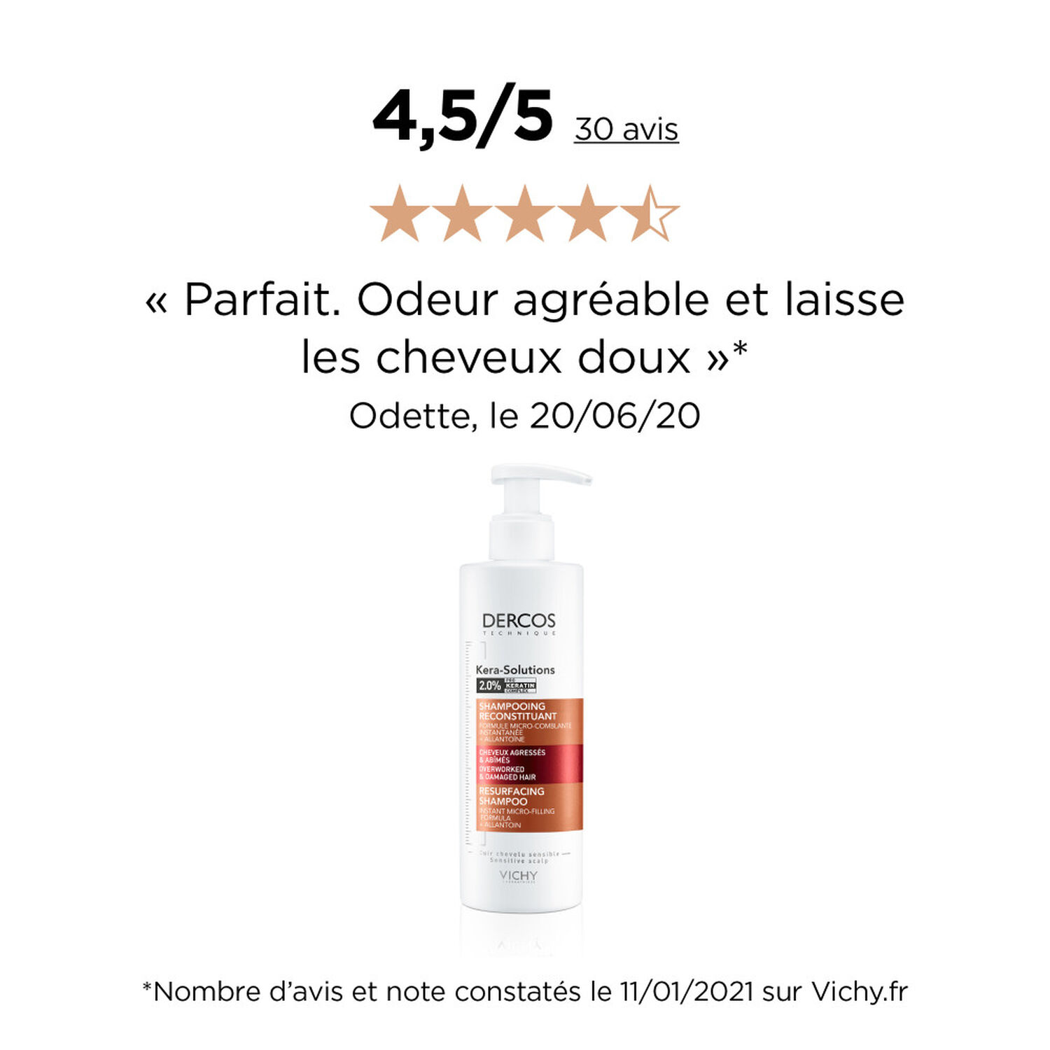 Vichy Dercos Technique Kera-Solutions Shampooing Reconstituant 250 ml