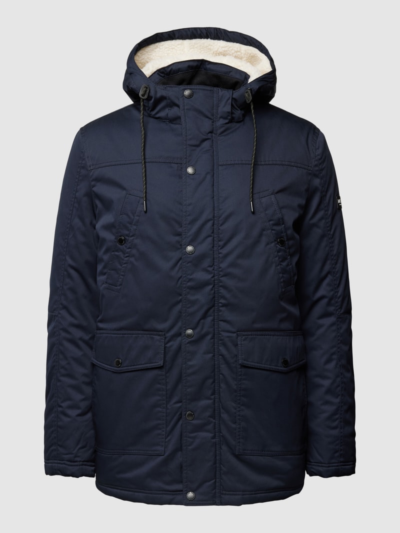 Jacke mit Druckknopfleiste Modell 'CHESTER' in marineblau