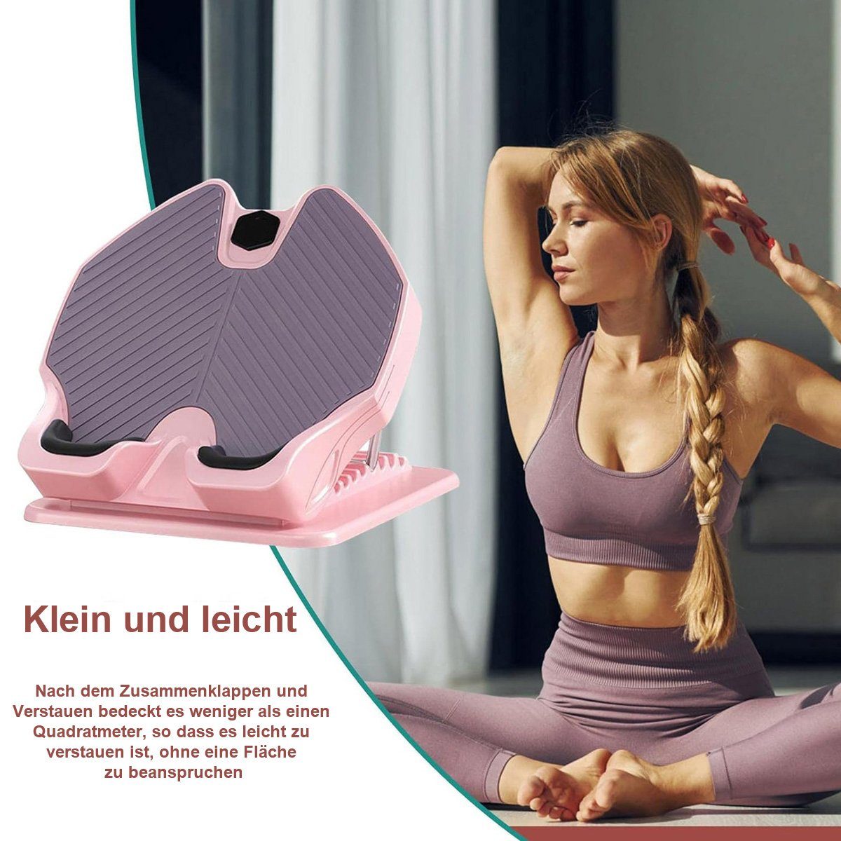 flowgoer Multitrainer Höhenverstellbares Neigungsbrett - Wadenstreckung mit Pedal, Verstellbare Neigung individuelles Training,effektive Wadenstreckung