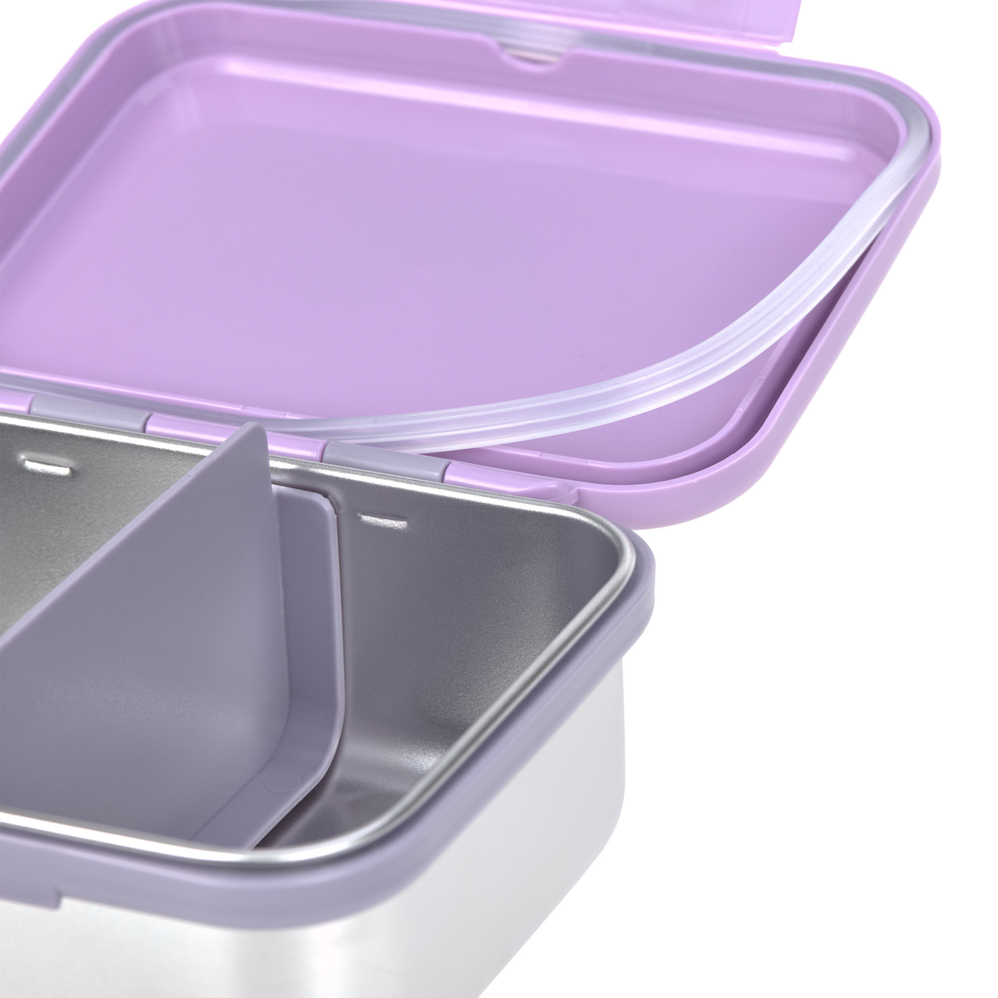 Brotdose Kinder - Edelstahl Lunchbox, Little Gang Herz Lila