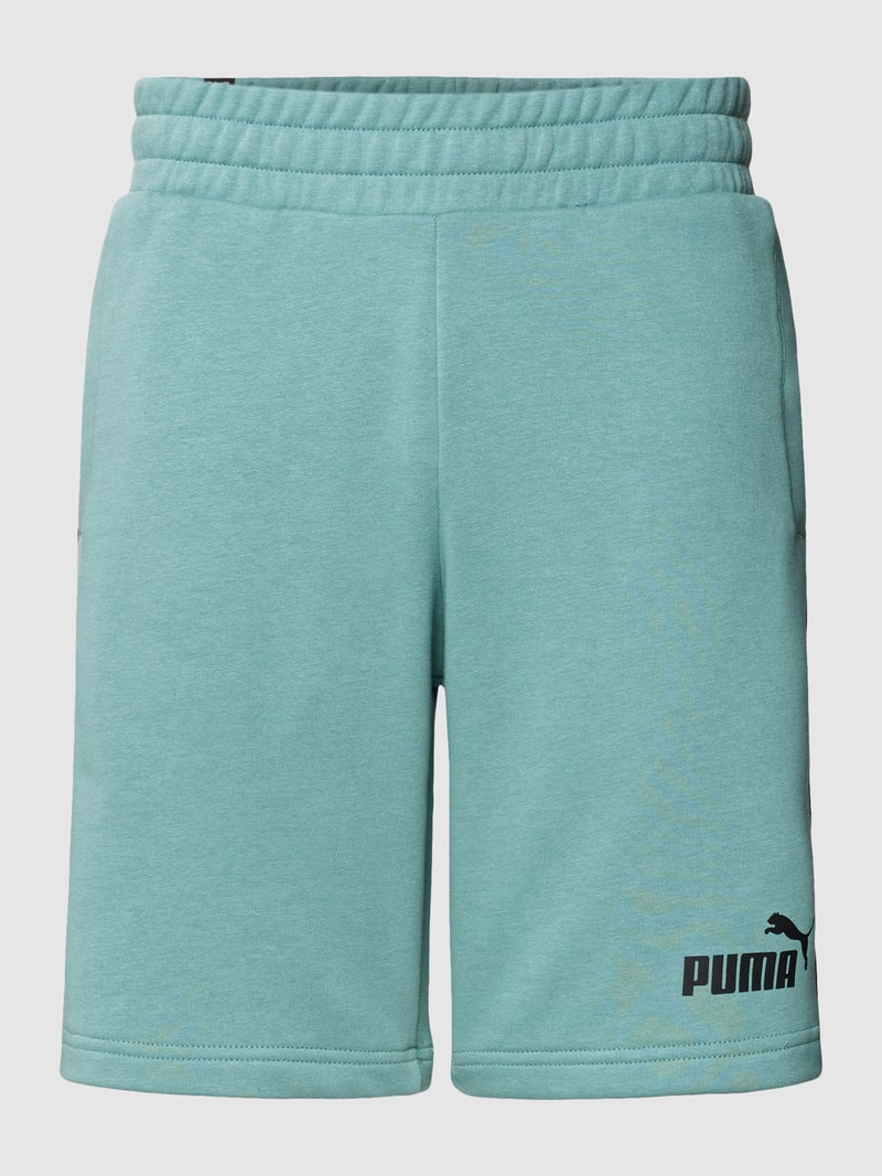Shorts mit Label-Details in aqua blau