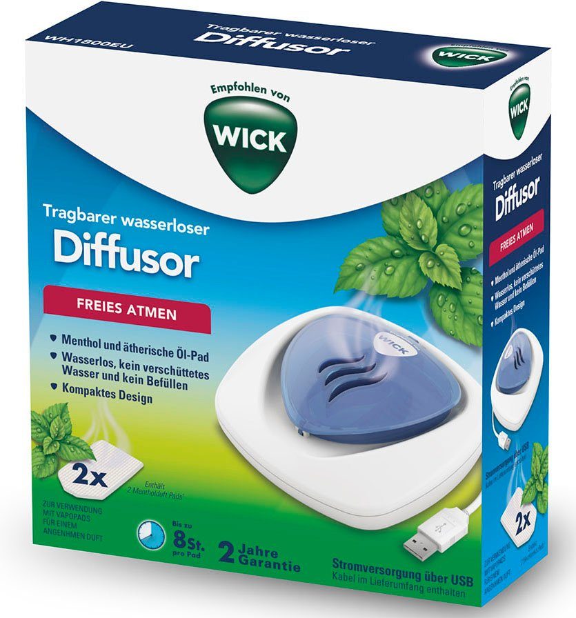 WICK Diffuser WH1800EU, wasserloser tragbarer Aroma Diffusor