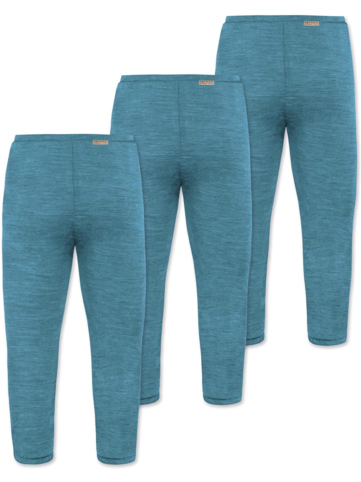 Normani Outdoor Sports 3er Pack Baby Merino Hose mit Füßen in Blau günstig kaufen