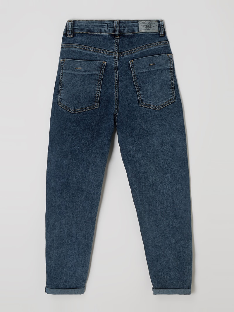 Cropped Balloon Fit Jeans mit Stretch-Anteil in jeans