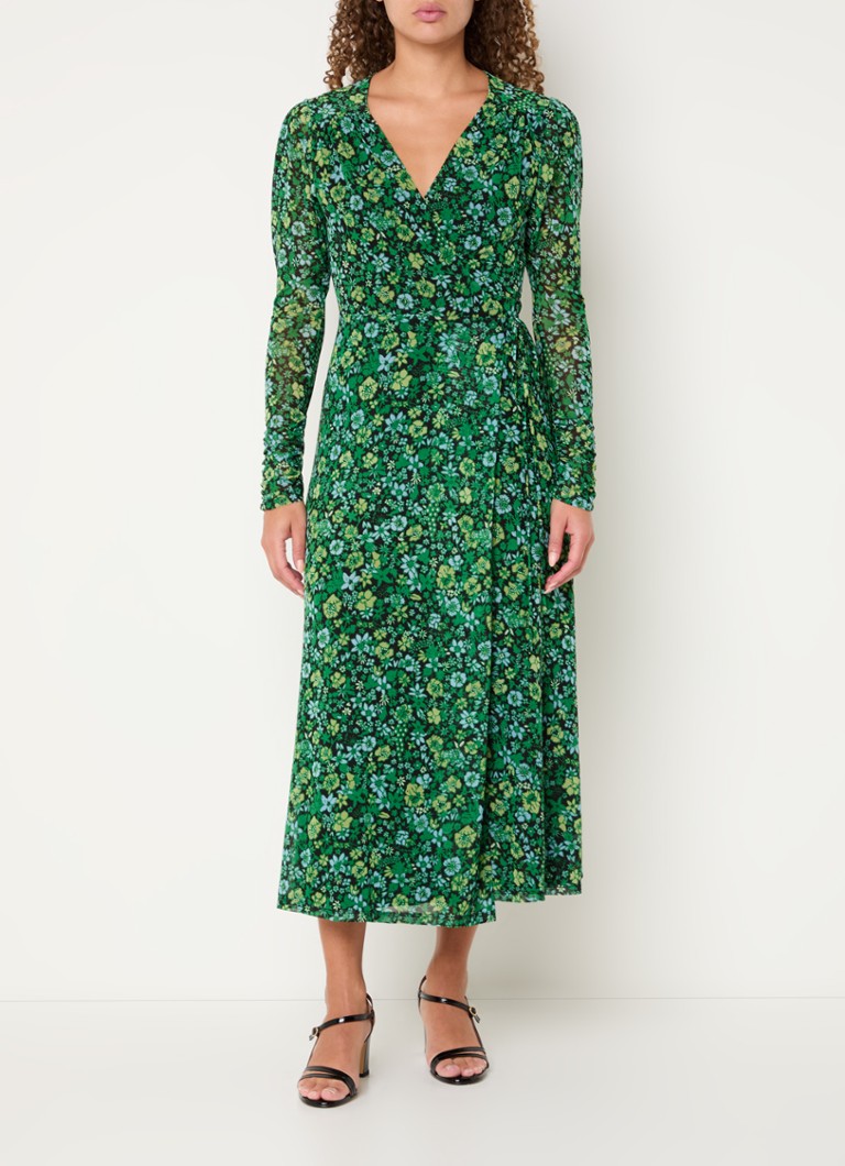 Vestido midi cruzado con estampado floral Natalie de Fabienne Chapot